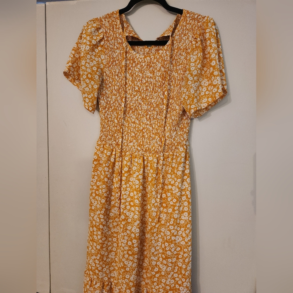 Golden Floral Maxi Dress